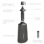 LifeStraw Peak Series Collapsible Squeeze Water Bottle Filter System, Dark Mountain Gray, 1 liter, LSPSFX1LAN1