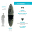 Lifetime Products Kenai Pro Angler 100 Fishing Kayak w/Paddle, Moss Fusion, 91149