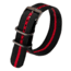 Luminox Watch Strap for 3950 Series, Nylon Webbing w/ Red Stripe, Black, 23mm, blkwebstr-wred-stripe23