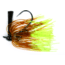 Lunker Lure Rattle Flip Jig, 3/8 oz, Pumpkin/ChartreuseTip, 5038-4139