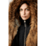 Mackage Akiva Waterproof Down Coat w/ Fur Hood, Black / Natural Fur, Large, Akiva-R-Black-L