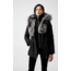 Mackage Akiva Waterproof Down Coat w/ Fur Hood, Black / Silverfox Fur, Extra Small, Akiva-XR-Black/Silver-XS