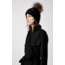 Mackage Doris Classic Knit Hat w/ Fox Fur Pompom - Womens, Black, One Size, Doris-R-Black