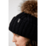 Mackage Doris Classic Knit Hat w/ Fox Fur Pompom - Womens, Black, One Size, Doris-R-Black