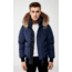 Mackage Nathan Down Bomber Jacket - Mens, Navy / Natural Fur, 46, Nathan-F-Navy-46