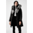 Mackage Trish Mid-Length Down Coat - Womens, Black / Silver Fur, Large, Trish-XR-Black/Silver-L