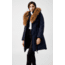Mackage Trish Mid-Length Down Coat - Womens, Navy / Natural Fur, Small, Trish-R-Navy-S