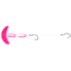 Macks Lure Cha Cha Crawler Rig, 2 Number 4 Hooks, 1.5in Blade, HotPink Sprkl Smile Blade/Prl/Pink Scale Pill/Glow Beads, Floating, 60050