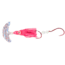 Macks Lure Cha Cha Sockeye Squidder rig, 2 2/0 Hooks, 1.5in, Trans Silver Tiger Smile Blade/Hot Pink Skirt/Glow Beads, 60014