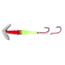 Macks Lure Double Whammy Kokanee Pro Spinner Rig, 2 Number 6 Hooks, 48in Leader, Silver Sparkle Smile Blade/Ruby/Flo Chartreuse Bead, 22203