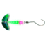 Macks Lure Smile Blade Spindrift Trout Spinner, Number 2 Hook 48in Leader, Motor Oil Smile Blade/Flo Green/Flo Pink Bead, 63403