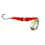 Macks Lure Wedding Ring Classic Original Spinner, Number 10 Hook 48in Leader, Hammered Nickel Blade/Flo Ruby Bead, 9270