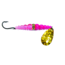 Macks Lure Wedding Ring Classic Original Spinner, Number 4 Hook 48in Leader, Hammered Brass Blade/Hot Pink/Flo Pink Bead, 9081