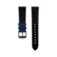 Marathon Cross Hatch 2-Piece Strap, Italian Leather, IP Black Buckle, 20mm, Royal Blue, Standard, WS-LT-RBBK-20-ST
