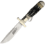 Marbles Black Stag Safety Folder Folding Knife, Mirror finish stainless blade, Black stag bone handle, KE04 / MR477