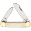 Marbles Canoe White Smooth Bone Folding Knife, Mirror finish stainless spear and pen blades, White smooth bone handle, MR580 / PK352WH
