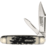 Marbles Cattleman Black Stag Bone Folding Knife, Mirror finish stainless clip and pen blades, Black stag bone handle, KB267 / MR475