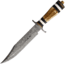 Marbles Damascus Bowie Knife, 9 Damascus steel blade, Stag, black pakkawood, and white synthetic handle, # 5 DAMASCUS / MR571