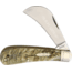 Marbles Hawkbill Ram's Horn Folding Knife,3.25in,Stainless Steel,Standard Edge,Satin,Ram Horn Handle MR364
