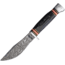 Marbles Horn Damascus Knife, 9in Overall, 4.5in Damascus Steel Blade, Jigged Horn Handle, Brown Leather Sheath, MR460 / EG-741