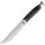 Marbles Hunter Horn Handle Knife, 10.5in Overall, 5.75in Satin SS Clip Point Blade, Jigged Horn Handle, Brown Leather Sheath, MR448 /EG-713