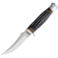 Marbles Hunter Horn Handle Knife, 9in Overall, 4.5in Satin SS Upswept Skinner Blade, Jigged Horn Handle, Brown Leather Sheath, MR450 / EG-711