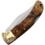 Marbles Large Lockback Burl Wood Folding Knife, 3.5 satin finish stainless clip point blade, Burl wood handle, BF210643