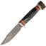 Marbles Skinner Knife, 8.63in Overall, 4in Damascus Steel Skinner Blade, Jigged Horn Handle, SS Guard And Stag Pommel, Brown Leather Sheath, MR463 / EG-753