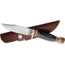 Marbles Skinner Knife, 9in Overall, 4.25in Satin SS Skinner Blade, Aluminum Guard, Jigged Horn And Stag Bone Handle, Brown Leather Sheath, MR462 / EG-745