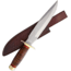 Marbles Stacked Leather Bowie Knife, 9 satin finish stainless clip point blade, Stacked leather handle, MR577 HHH-SEP-1