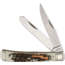 Marbles Trapper Imitation Stag Folding Knife, SS Clip/ Spey Blades, Imitation Stag Handle, KB201/ MR414 #61 SHIELD