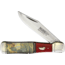 Marbles Wood Duck Decoy Folder Folding Knife, 4.13 mirror finish stainless clip point blade, Red smooth bone handle with wood duck decoy artwor, MR584 WOOD DUCK