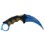 Master USA Hawkbill Fixed Blade Knife, 4 in, 3Cr13 Stainless Steel Stainless Steel, Black/Blue, MU-1142BGN