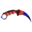 Master USA Hawkbill Fixed Blade Knife, 4 in, 3Cr13 Stainless Steel Stainless Steel, Black/Red, MU-1142BRD