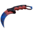 Master USA Hawkbill Fixed Blade Knife, 4 in, 3Cr13 Stainless Steel Stainless Steel, Black/Red, MU-1142BRD