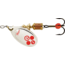 Mepps Aglia-e In-Line Spinner, 2 1/4in, 1/6 oz, Treble Hook w/Egg, Silver &amp; Red, BE2 SR