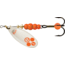 Mepps Aglia-e In-Line Spinner, 3 1/4in, 1/2 oz, Treble Hook w/Egg, Silver-Hot Orange, BE5 SHO