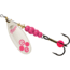Mepps Aglia-e In-Line Spinner, 3 1/4in, 1/2 oz, Treble Hook w/Egg, Silver-Hot Pink, BE5 SHP