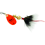 Mepps Aglia In-Line Spinner, 1/12 oz, Dressed Treble Hook, Hot Orange Blade &amp; Gray Tail, B0ST HO-G