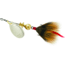 Mepps Aglia In-Line Spinner, 1/12 oz, Dressed Treble Hook, Silver Blade &amp; Brown Tail, B0ST S-BR