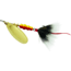 Mepps Aglia In-Line Spinner, 1/2 oz, Dressed Treble Hook, Gold Blade &amp; Gray Tail, B5ST G-G