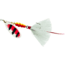 Mepps Aglia In-Line Spinner, 1/2 oz, Dressed Treble Hook, Silver/Red Black Stripe Blade/White Tail, B5ST SRBK-W