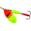 Mepps Aglia In-Line Spinner 1/2 oz, Plain Treble Hook, Hot Orange &amp; Chartreuse Blade, B5 HOC