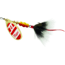 Mepps Aglia In-Line Spinner, 1/3 oz, Dressed Treble Hook, Gold/Red/White Blade/Gray Tail, B4ST G/RW-G