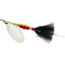Mepps Aglia In-Line Spinner, 1/3 oz, Dressed Treble Hook, Silver Blade &amp; Black Tail, B4ST S-BK