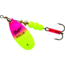 Mepps Aglia In-Line Spinner 1/3 oz, Plain Treble Hook, Hot Pink &amp; Chartreuse Blade, B4 HPC