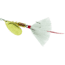 Mepps Aglia In-Line Spinner, 1/4 oz, Dressed Treble Hook, Gold Blade &amp; White Tail, B3ST G-W