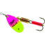 Mepps Aglia In-Line Spinner 1/4 oz, Plain Treble Hook, Hot Pink &amp; Chartreuse Blade, B3 HPC