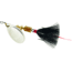 Mepps Aglia In-Line Spinner, 1/6 oz, Dressed Treble Hook, Silver Blade &amp; Black Tail, B2ST S-BK