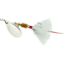 Mepps Aglia In-Line Spinner, 1/6 oz, Dressed Treble Hook, Silver Blade &amp; White Tail, B2ST S-W